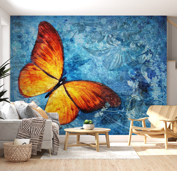 Animal Wallpaper Wall Mural - Orange Butterfly