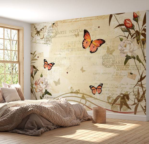 Animal Wallpaper Wall Mural - Butterfly Melodie