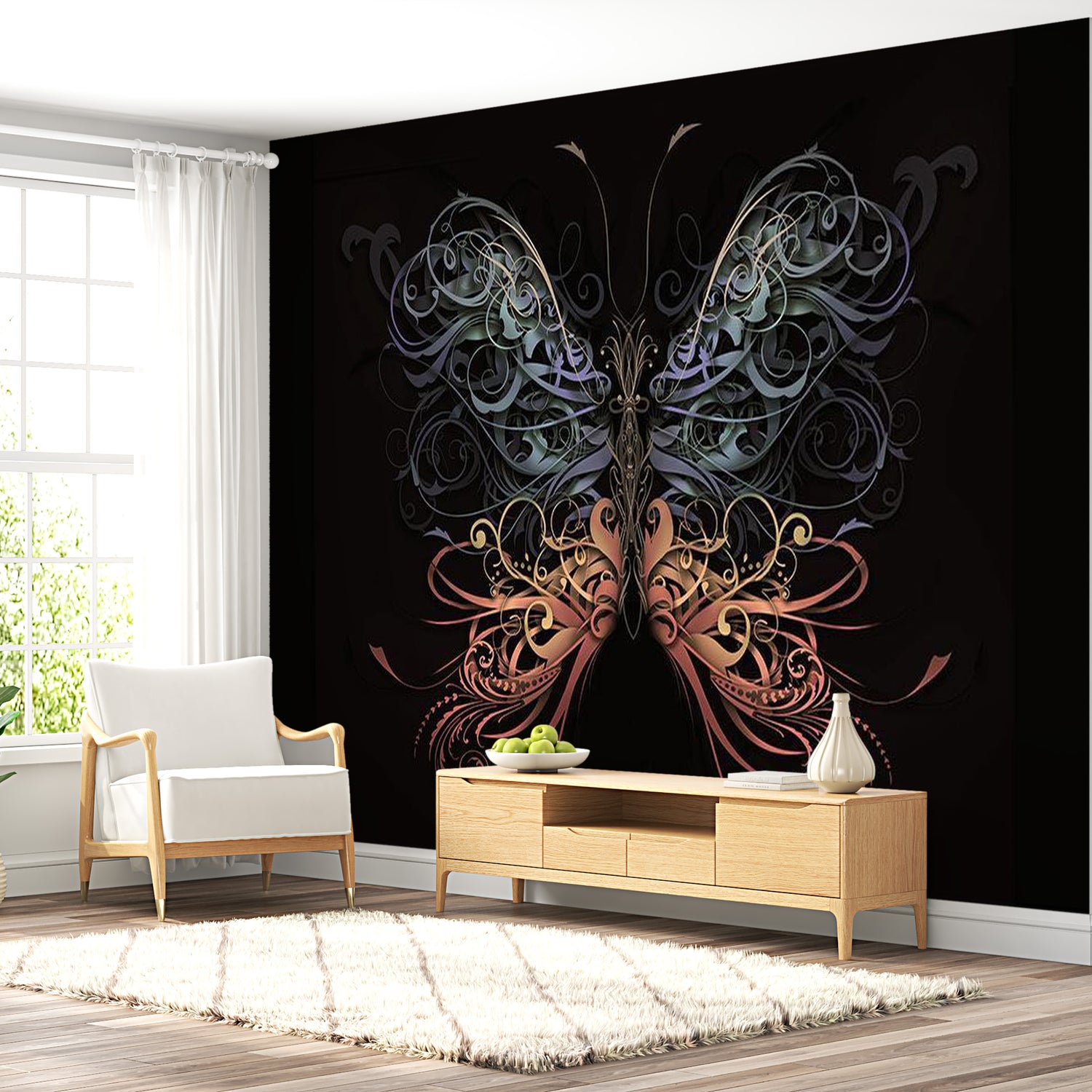 Animal Wallpaper Wall Mural - Butterfly 3D