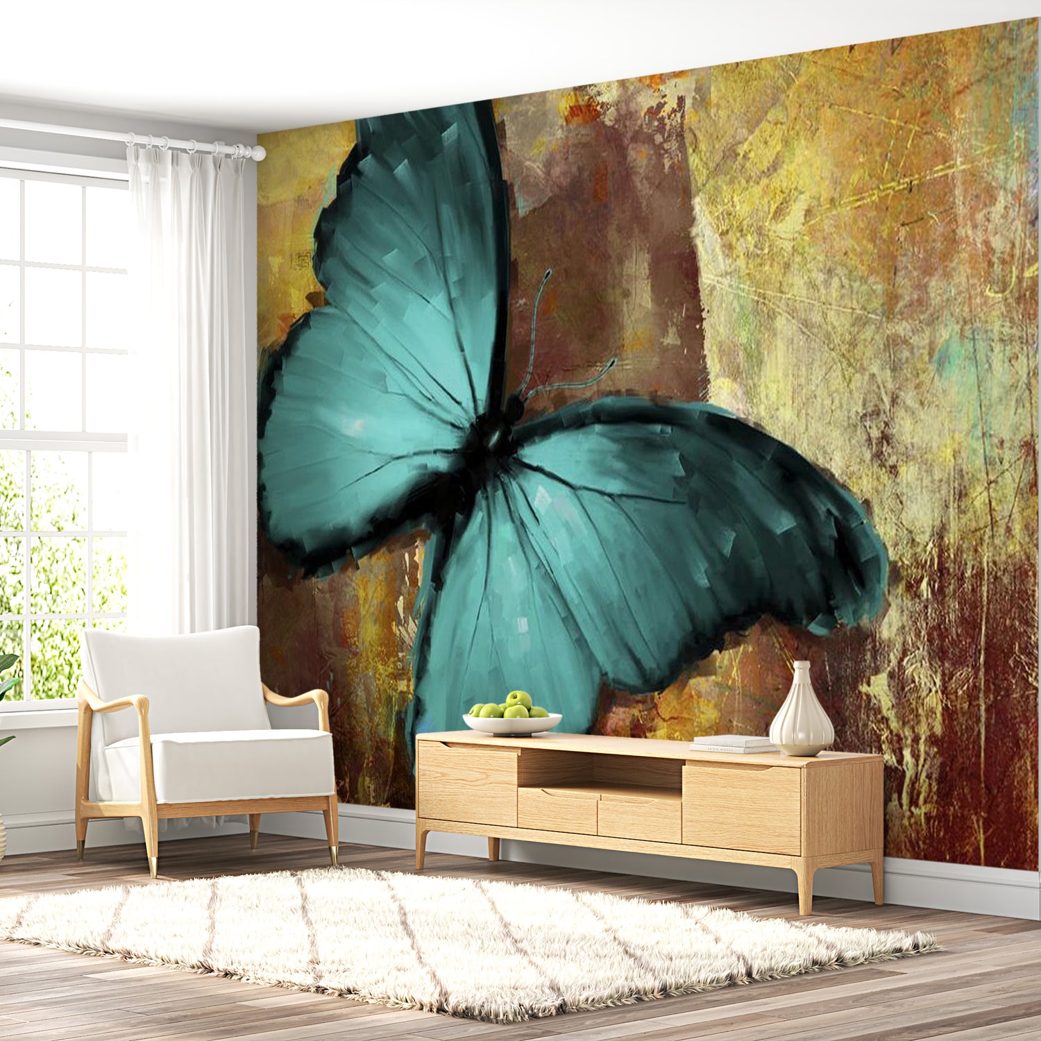 Animal Wallpaper Wall Mural - Artistic Butterfly