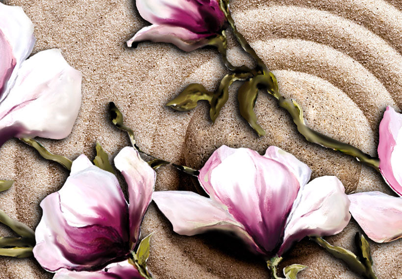 Floral Canvas Wall Art - Magnolia Zen Garden - 5 Pieces