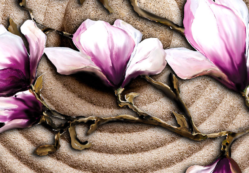 Floral Canvas Wall Art - Zen Garden Magnolia - 5 Pieces