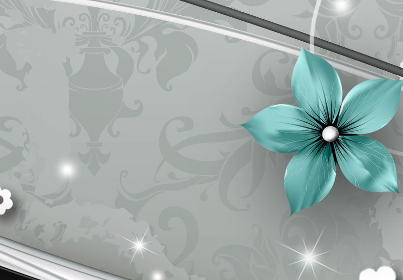 Stretched Canvas Glamour Art - Turquoise Flower Of Night