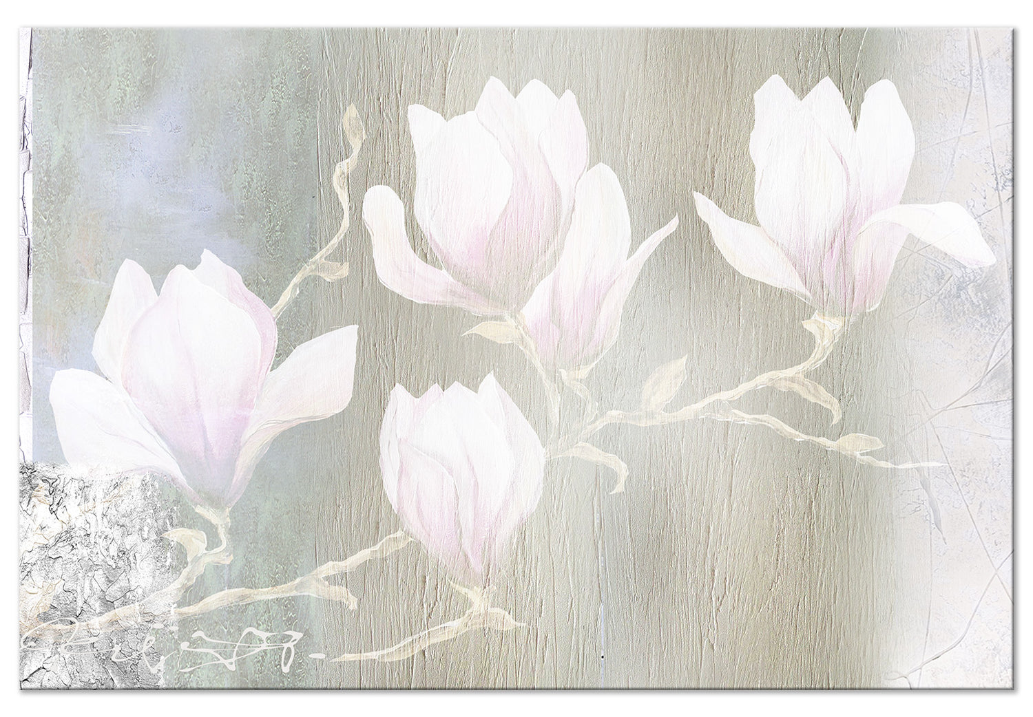 Floral Canvas Wall Art - White Magnolias
