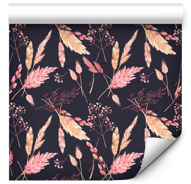 Repeating Wallpaper Roll - Pink Grasses