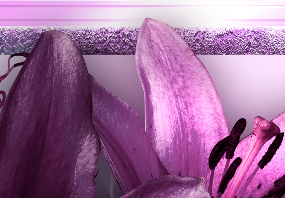 Glam Canvas Wall Art - Purple Lilies - 5 Pieces