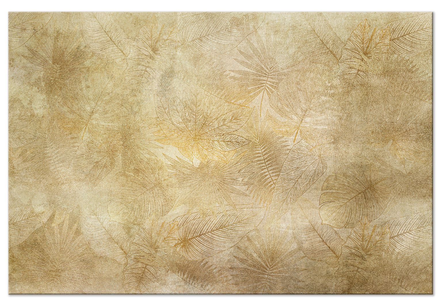 Abstract Canvas Wall Art - Vintage Leaves