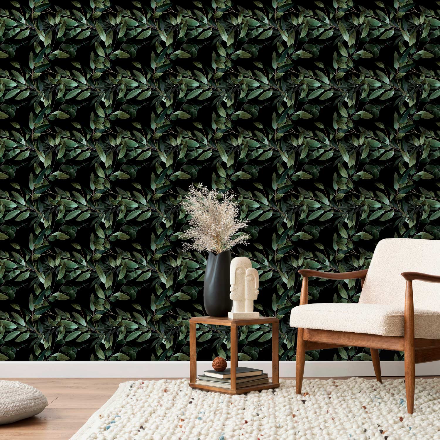Repeating Wallpaper Roll - Winged Green