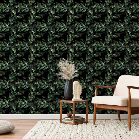 Repeating Wallpaper Roll - Winged Green