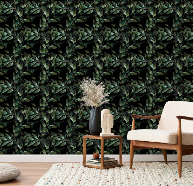 Repeating Wallpaper Roll - Winged Green