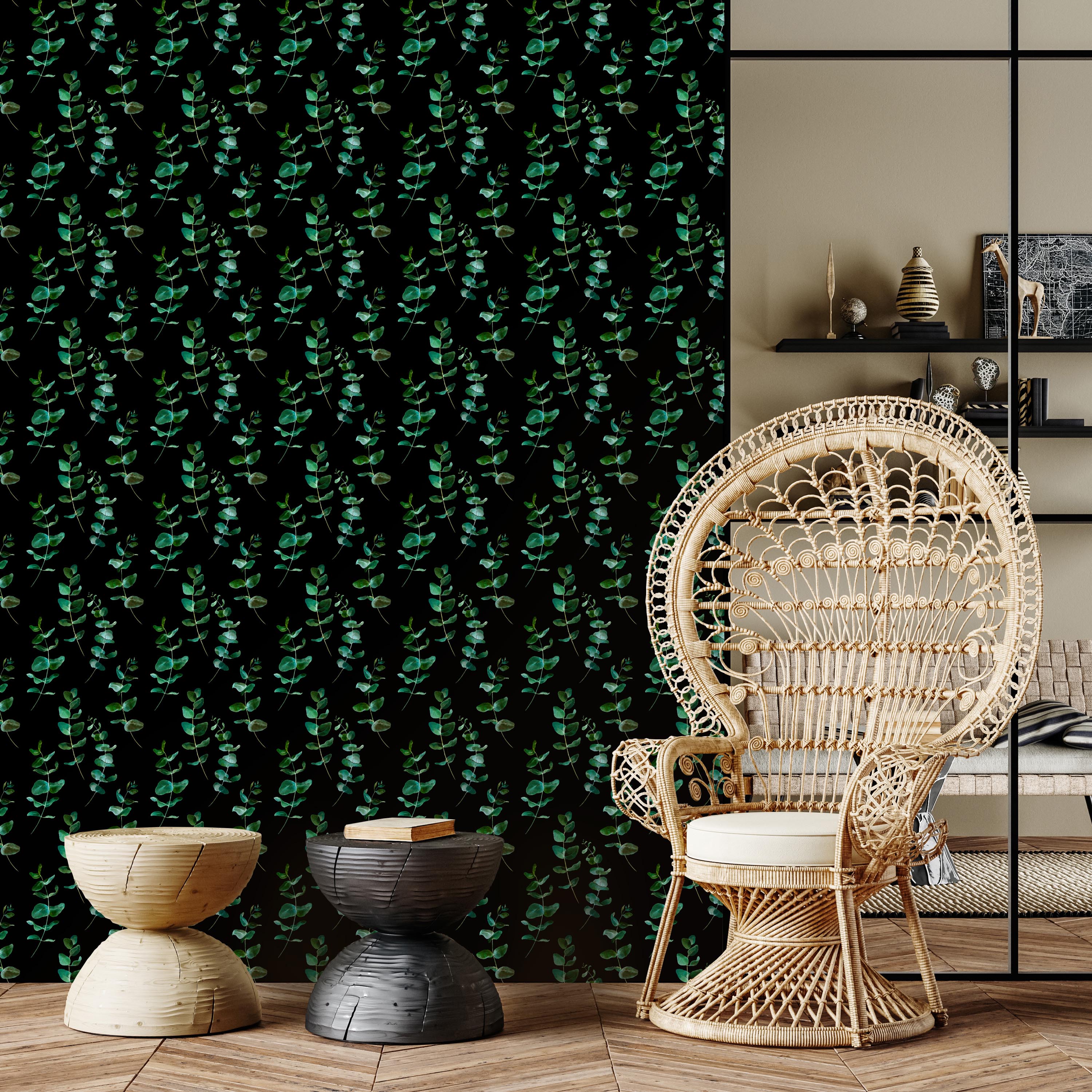 Repeating Wallpaper Roll - Emerald Chic