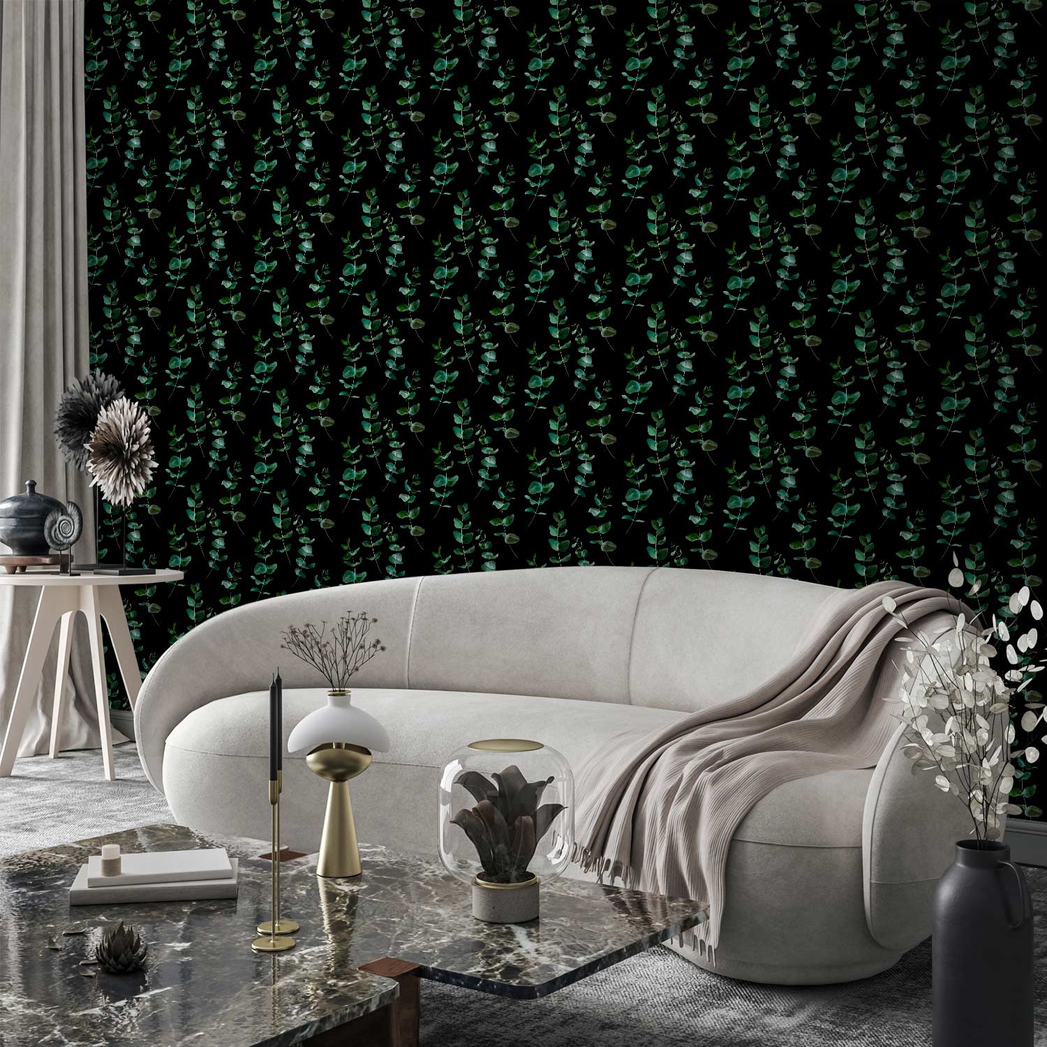 Repeating Wallpaper Roll - Emerald Chic