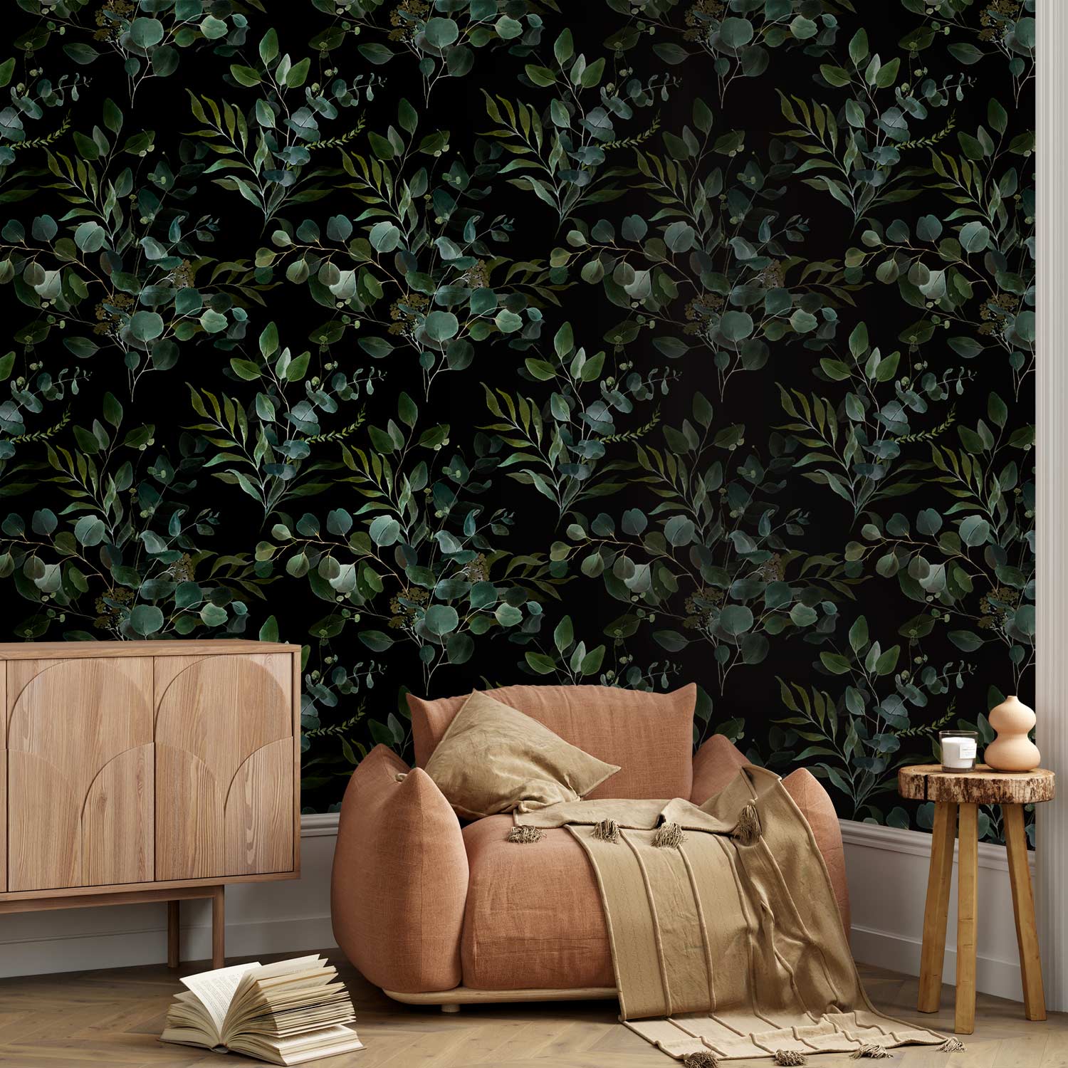 Repeating Wallpaper Roll - Painted Nature