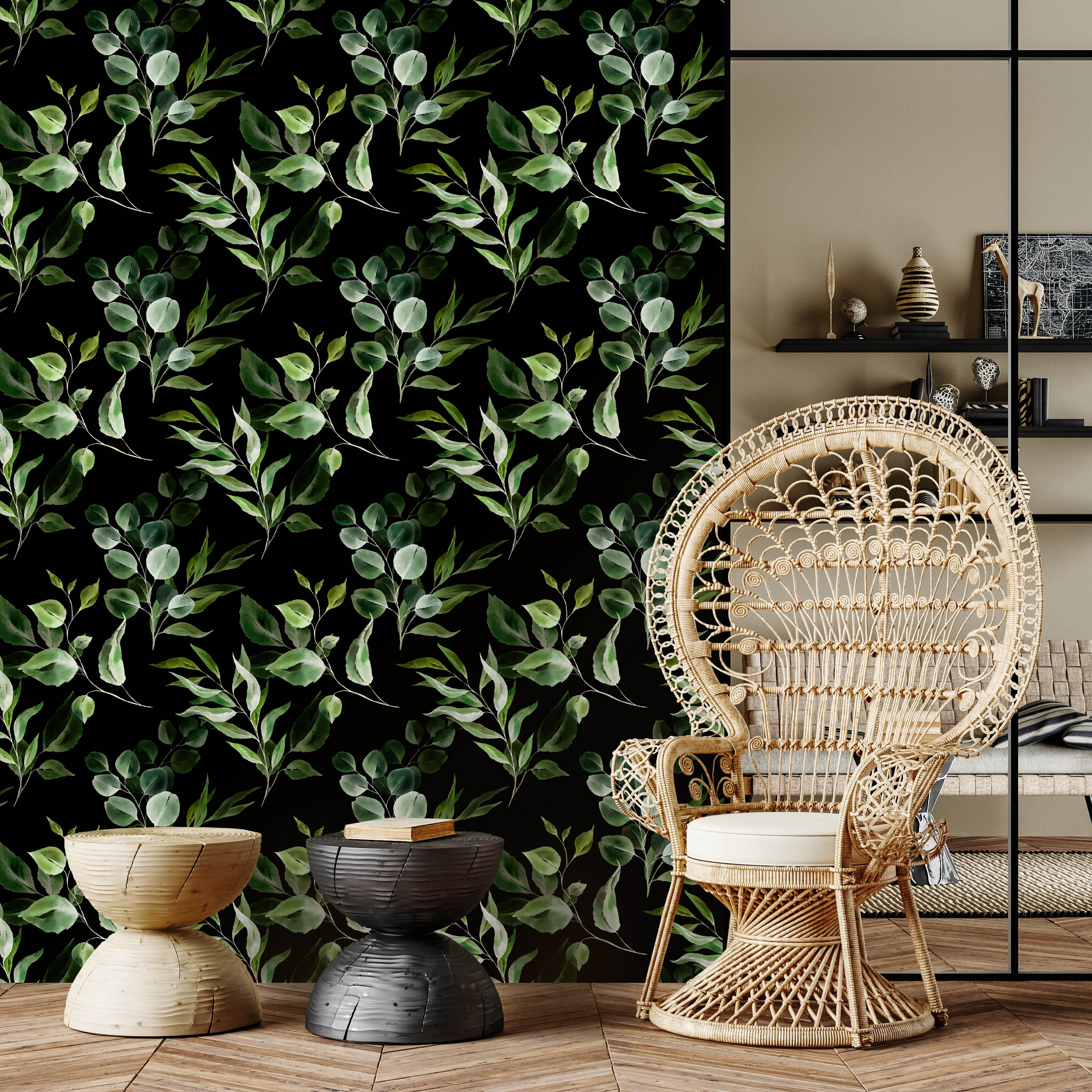 Repeating Wallpaper Roll - Bouquet Of Greenery