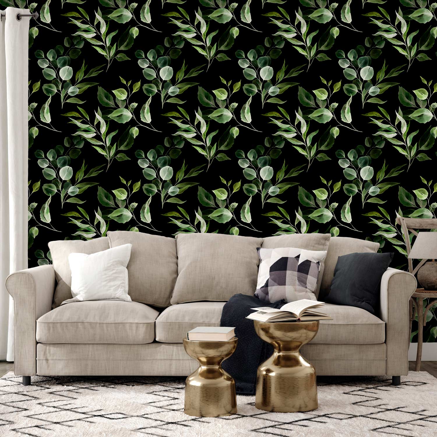 Repeating Wallpaper Roll - Bouquet Of Greenery