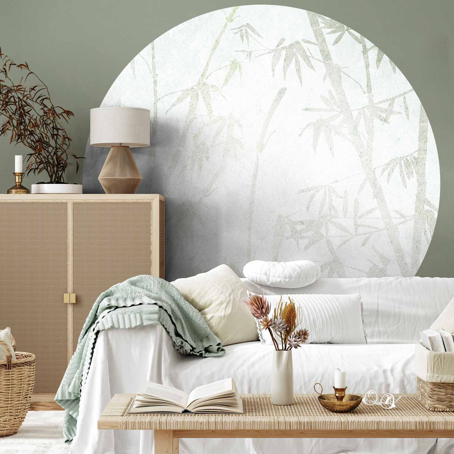 Round Botanical Wall Mural - Jungle In Asia