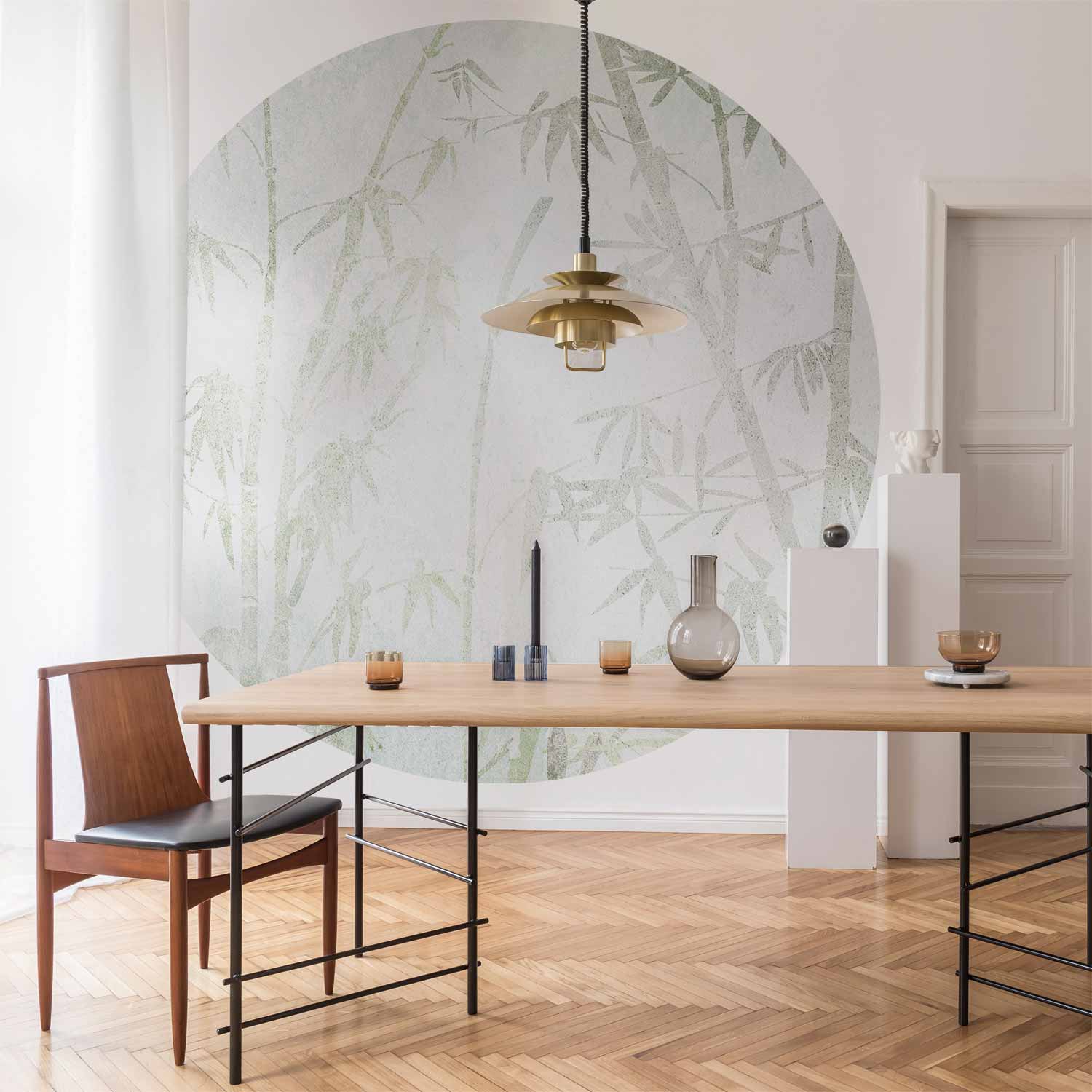 Round Botanical Wall Mural - Jungle In Asia