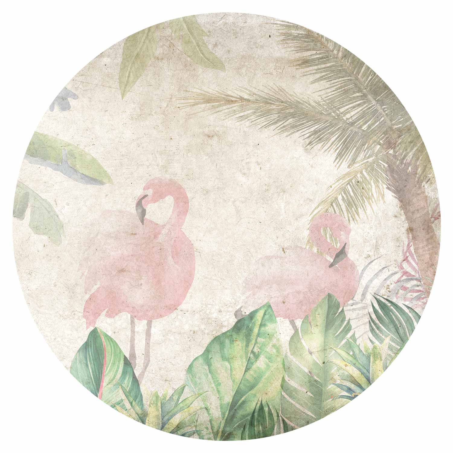 Round Wall Mural - Birds In The Jungle