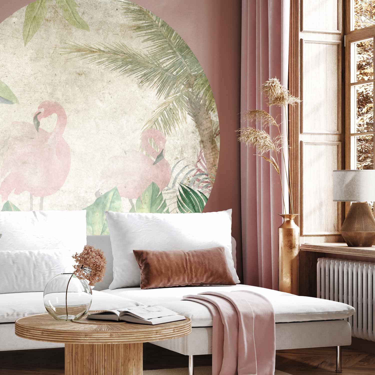 Round Wall Mural - Birds In The Jungle