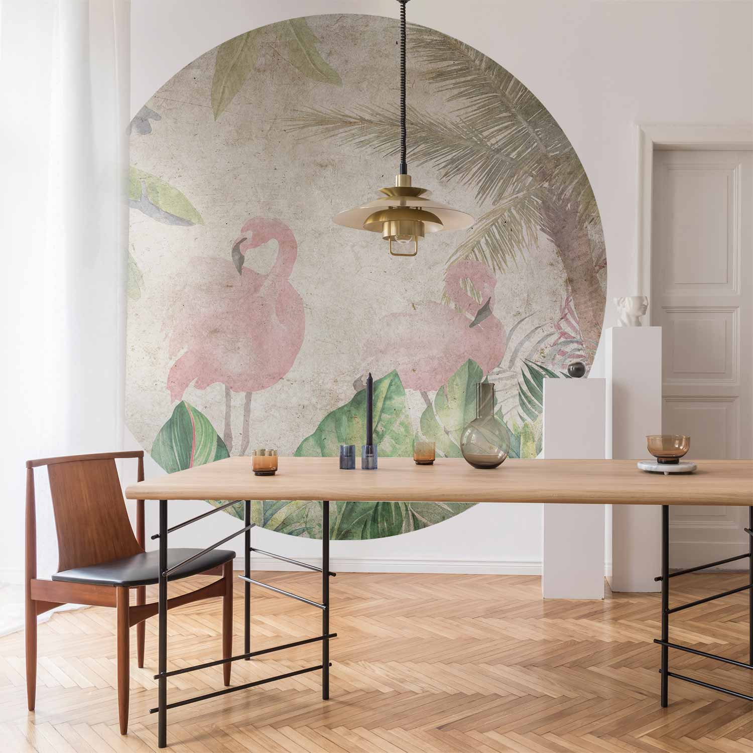 Round Wall Mural - Birds In The Jungle