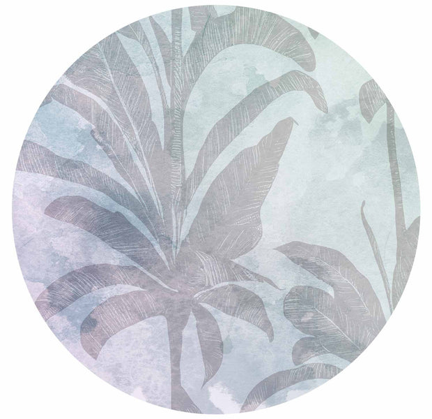 Round Wall Mural - Misty Tropics