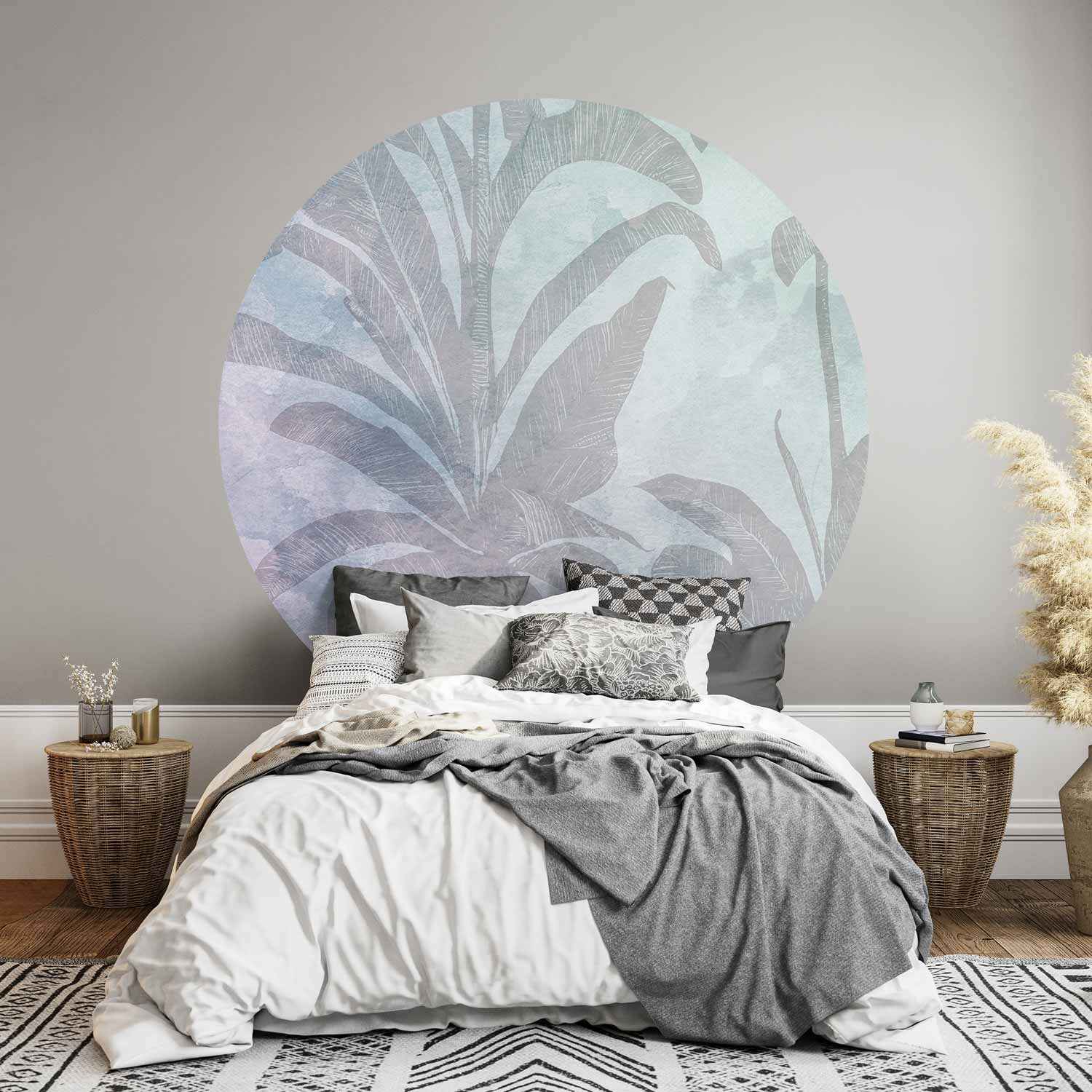 Round Wall Mural - Misty Tropics