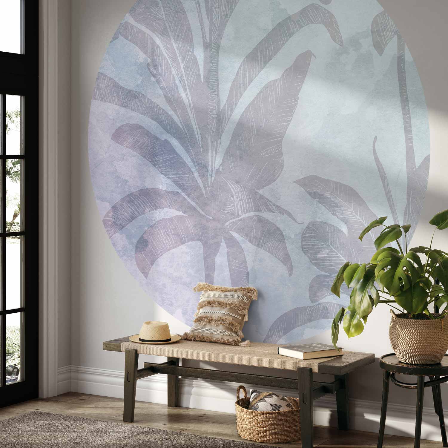 Round Wall Mural - Misty Tropics