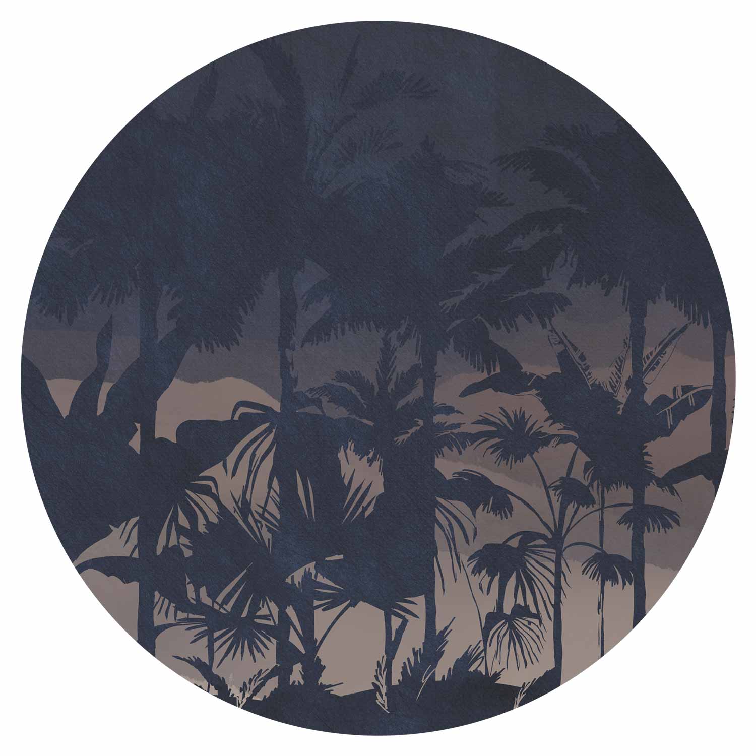 Round Wall Mural - Jungle At Night