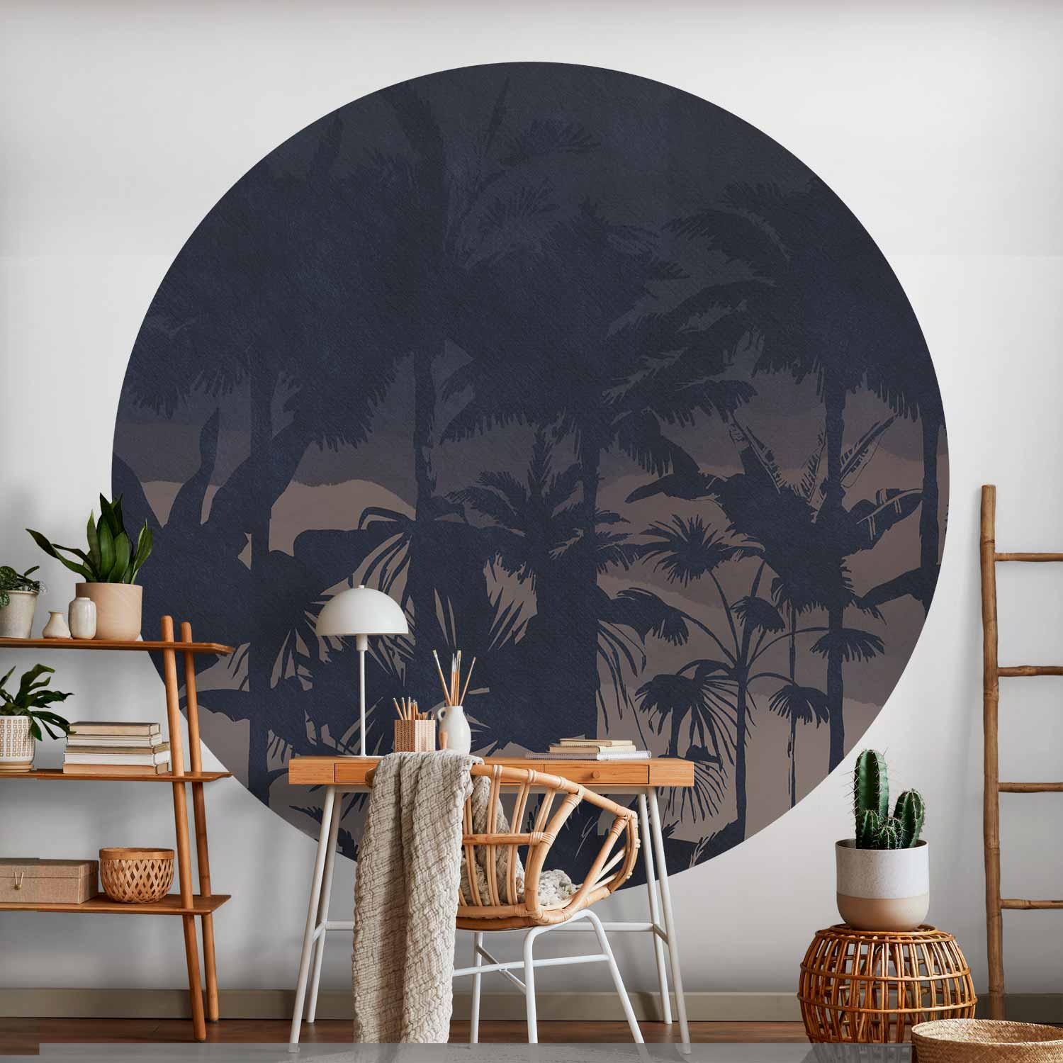 Round Wall Mural - Jungle At Night