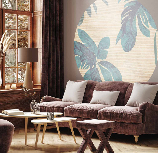 Round Wall Mural - Misty Tropics