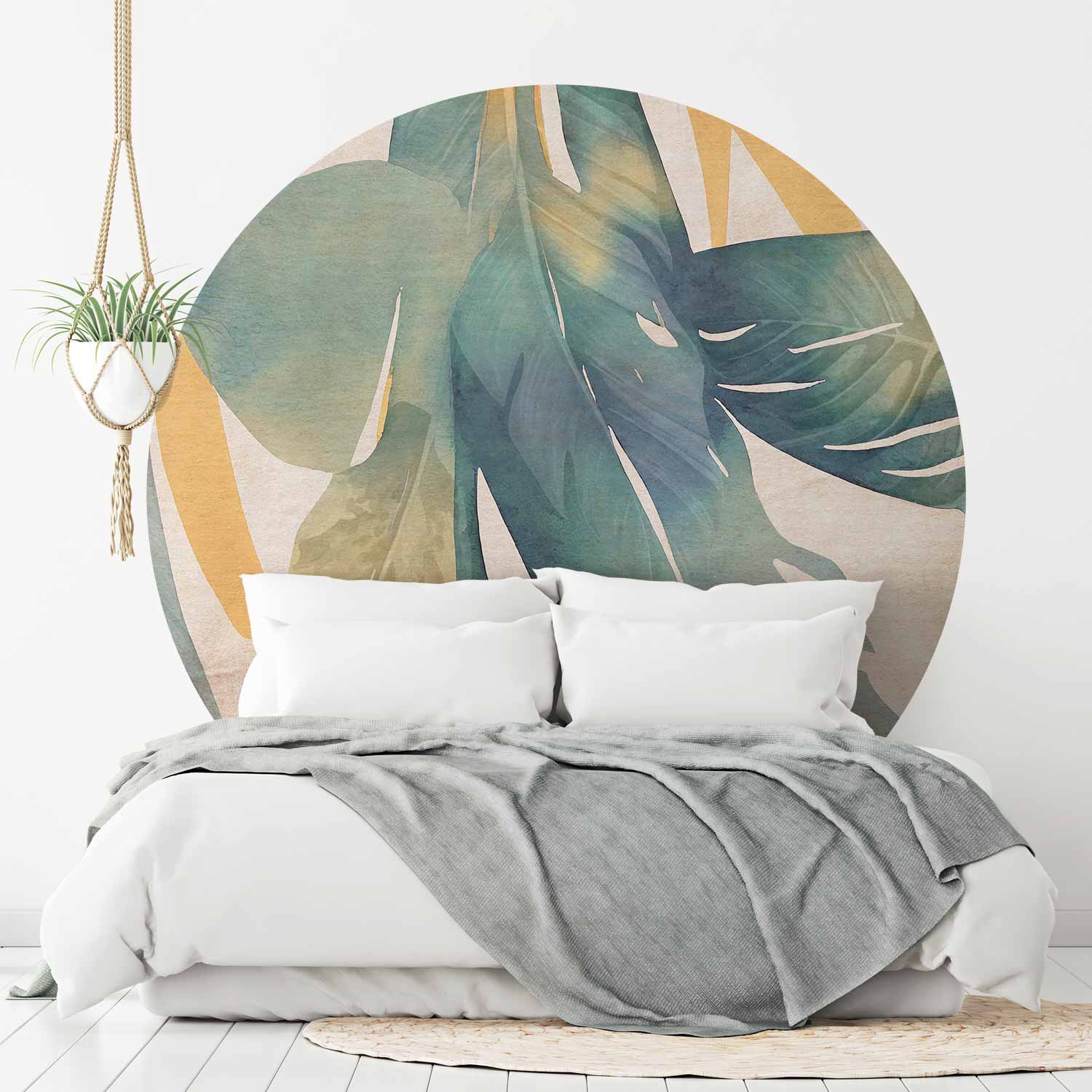 Round Wall Mural - Watercolour Tropics