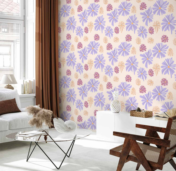 Repeating Wallpaper Roll - Floating Flowers