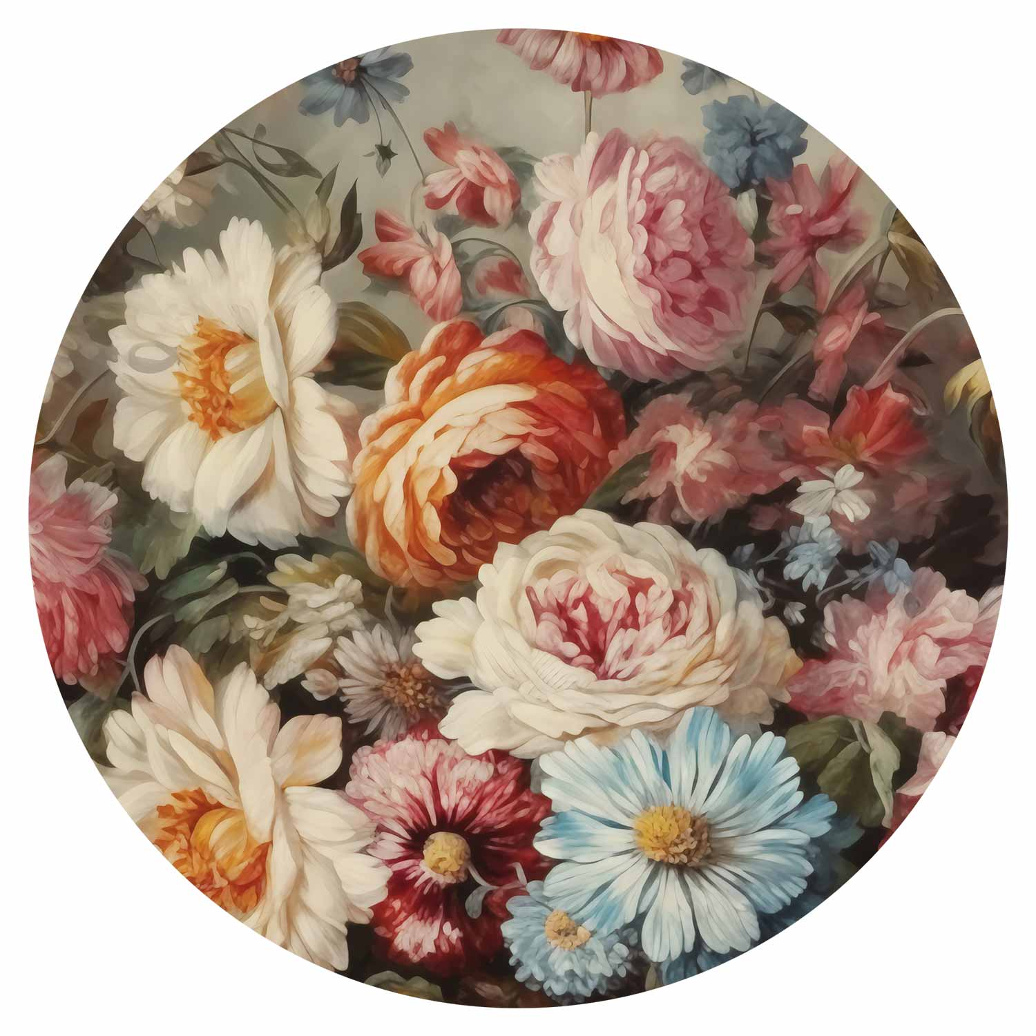 Round Wall Mural - The Scent Of Garden Flowers