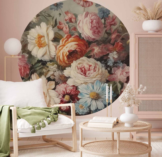 Round Wall Mural - The Scent Of Garden Flowers