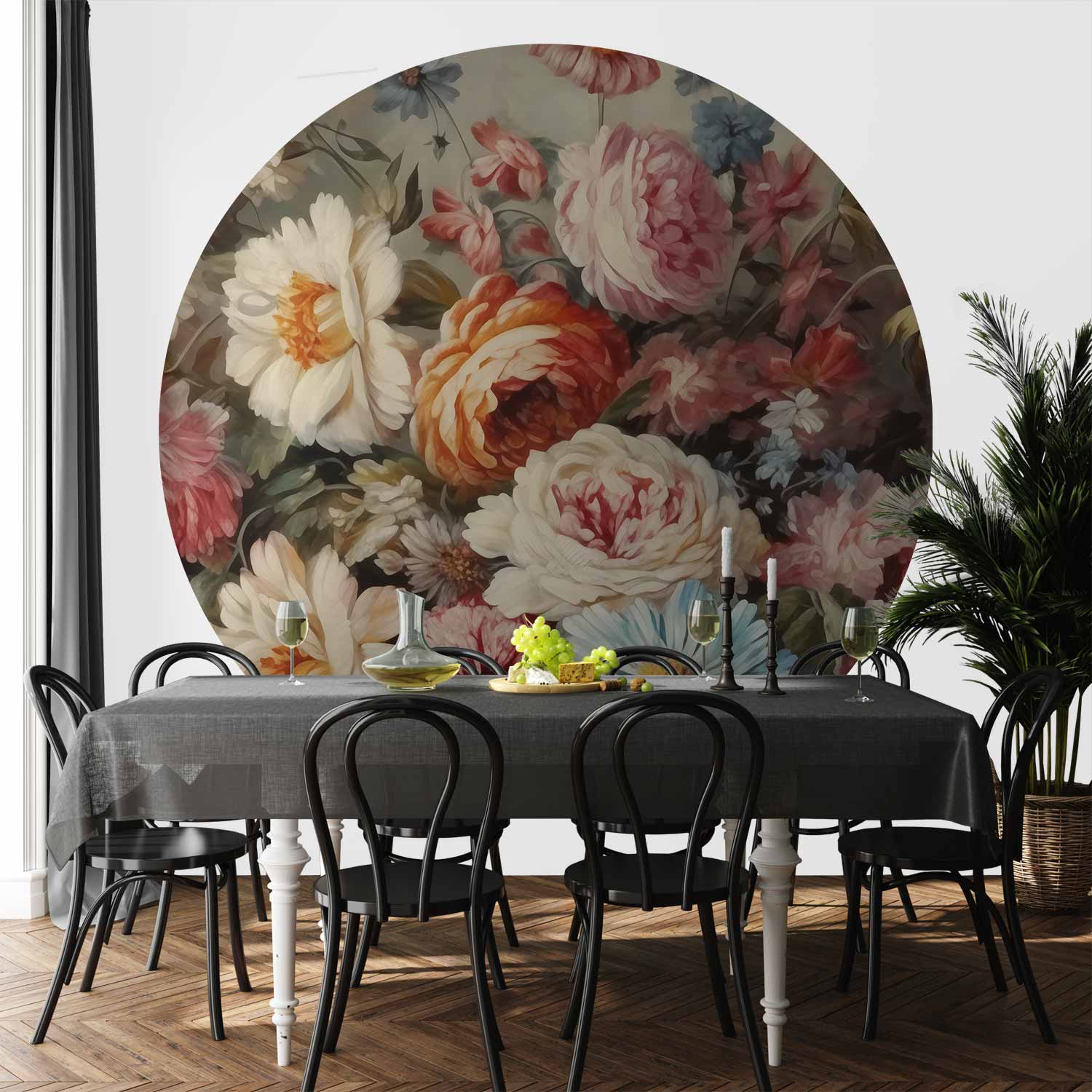 Round Wall Mural - The Scent Of Garden Flowers