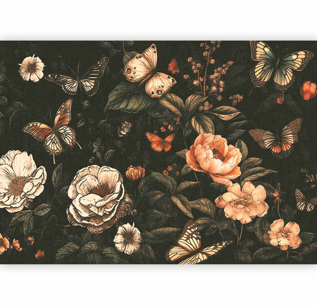 Premium Floral Wall Mural - Rustic Garden