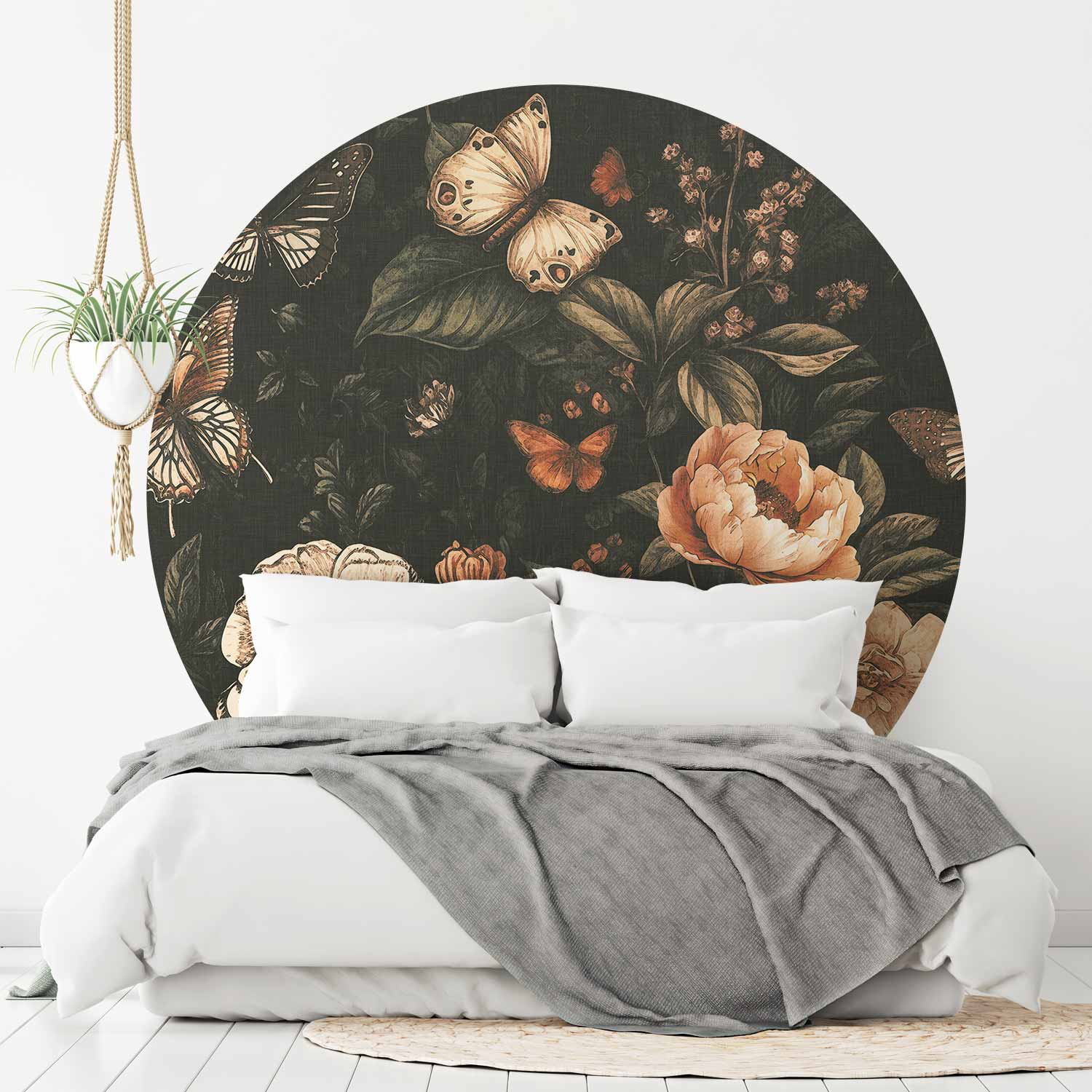Round Wall Mural - Rustic Garden
