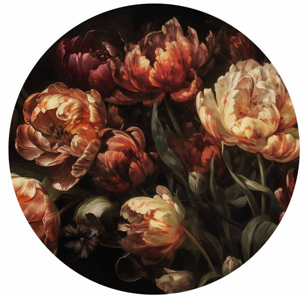 Round Wall Mural - Blooming Tulips