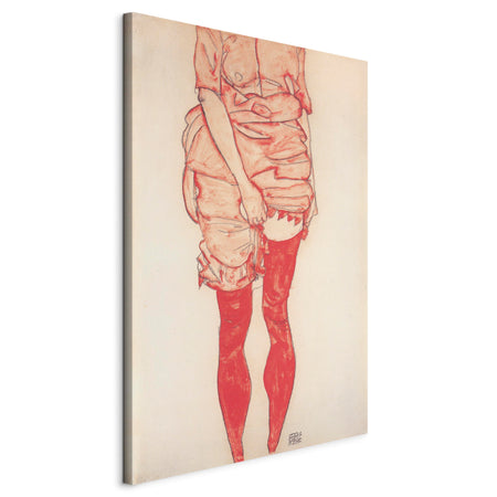 Reproduction Canvas Wall Art - Stehende Frau in Rot