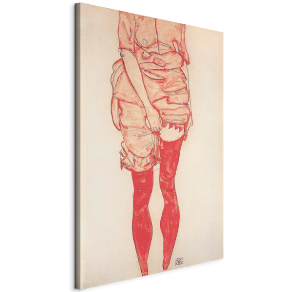 Reproduction Canvas Wall Art - Stehende Frau in Rot