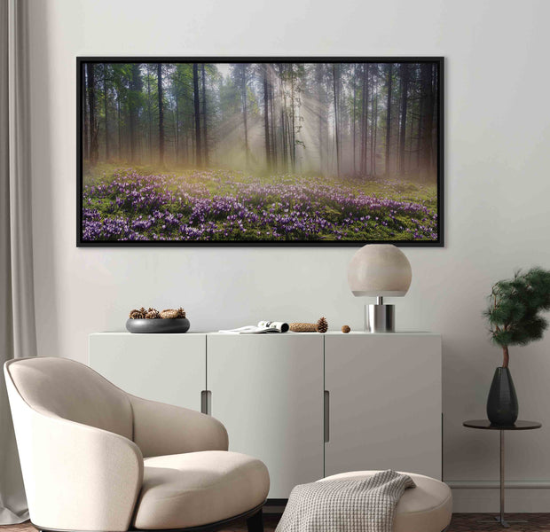 Floating Framed Canvas Art - Purple Meadow