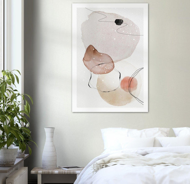 Abstract Watercolor Shapes & Lines Poster 03