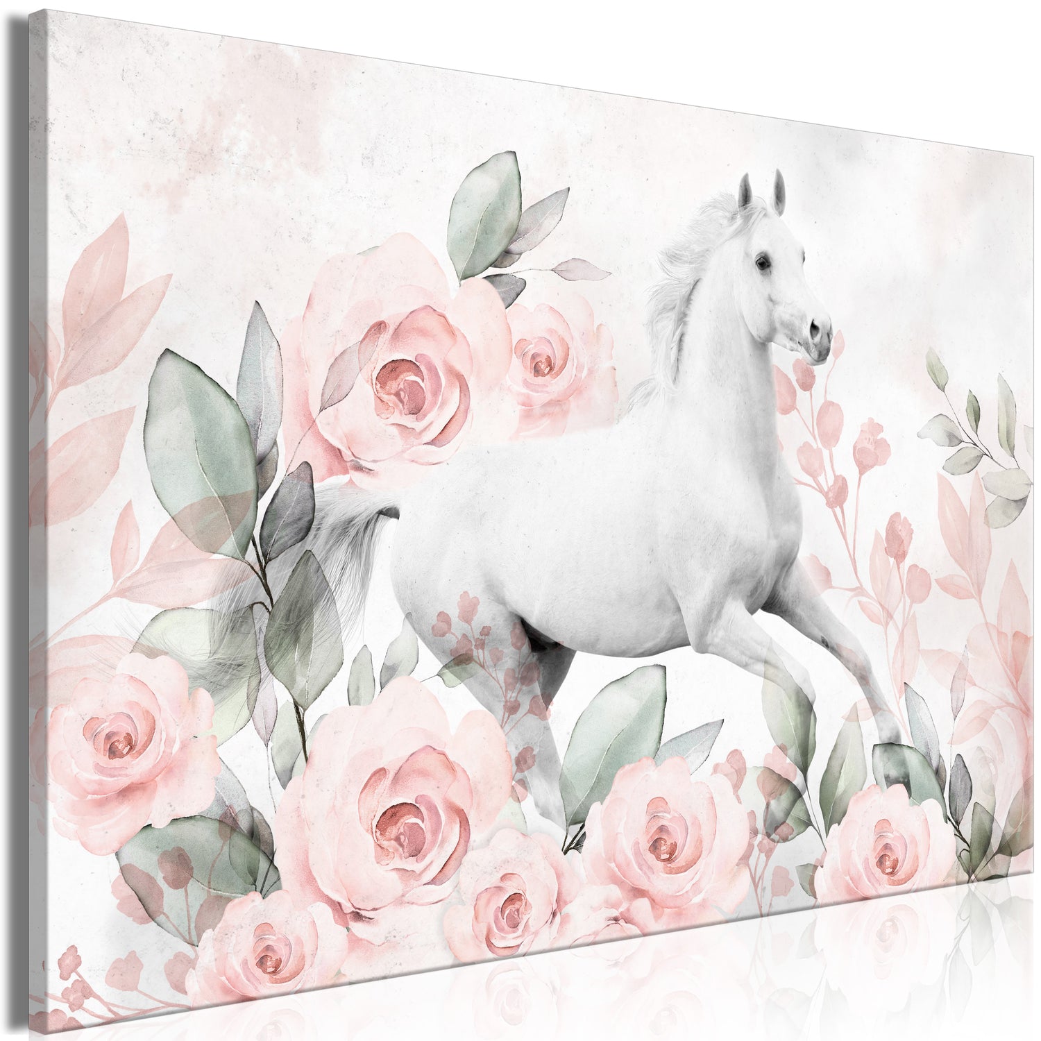 Animal Canvas Wall Art - Gallop Among the Roses