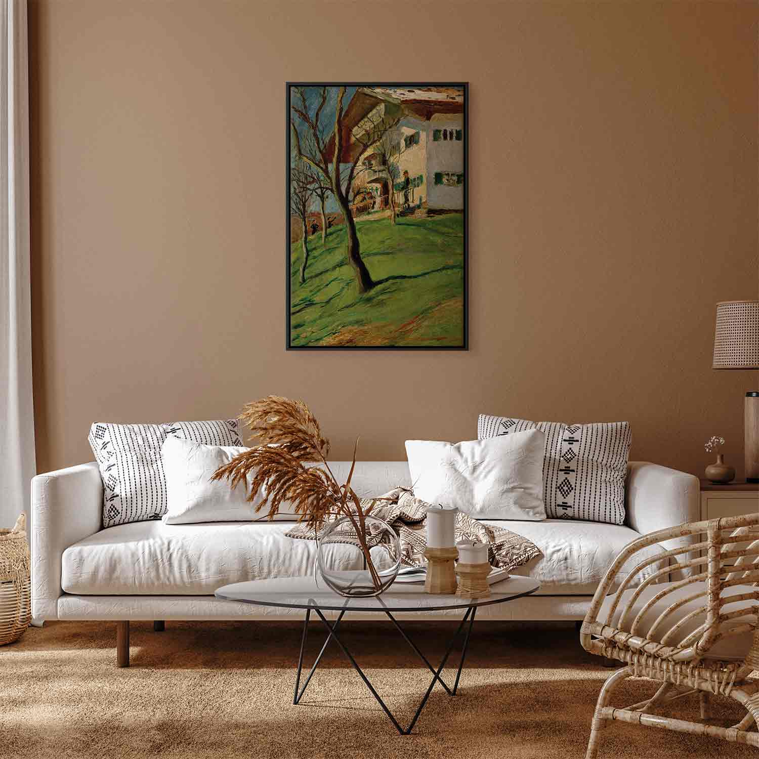 Floating Framed Canvas Art - Our Little House in Tegernsee - August Macke