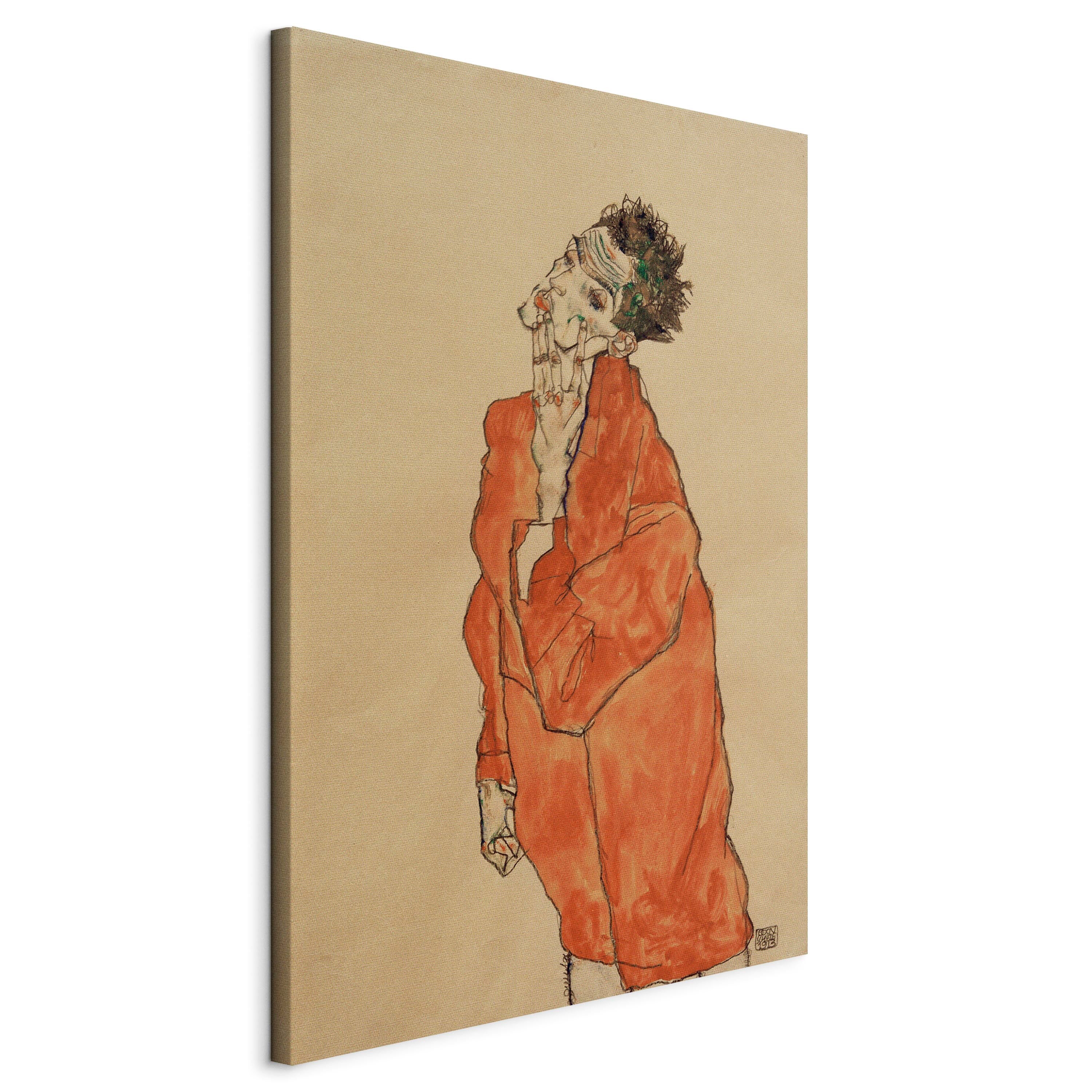 Reproduction Canvas Wall Art - Man in Orange Jacket