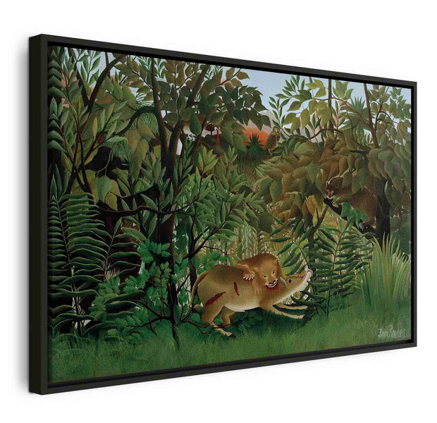 Floating Framed Canvas Art - The Snake Charmer - Henri Rousseau