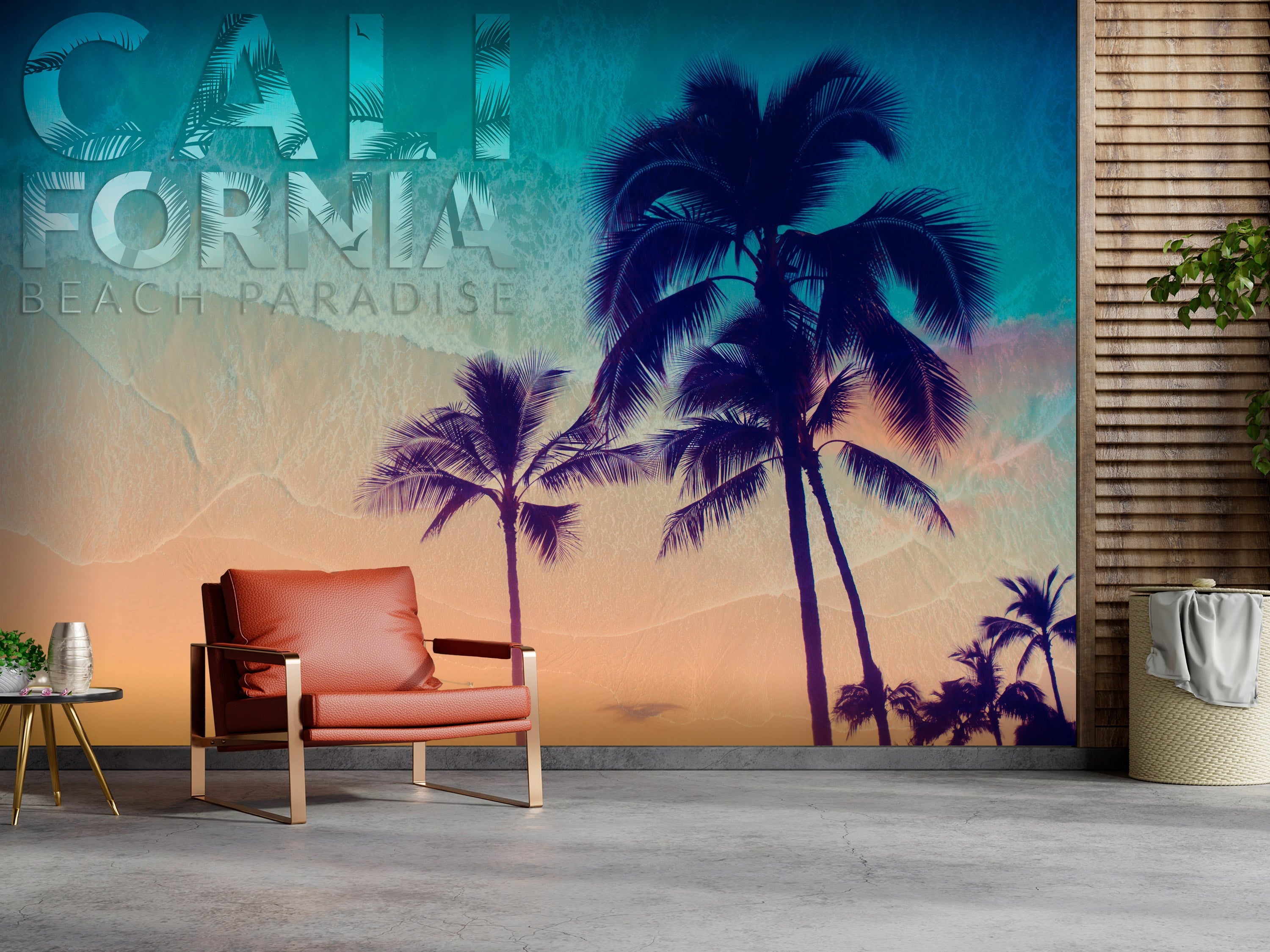 Beach Wallpaper Wall Mural - Tropical California Beach-Tiptophomedecor