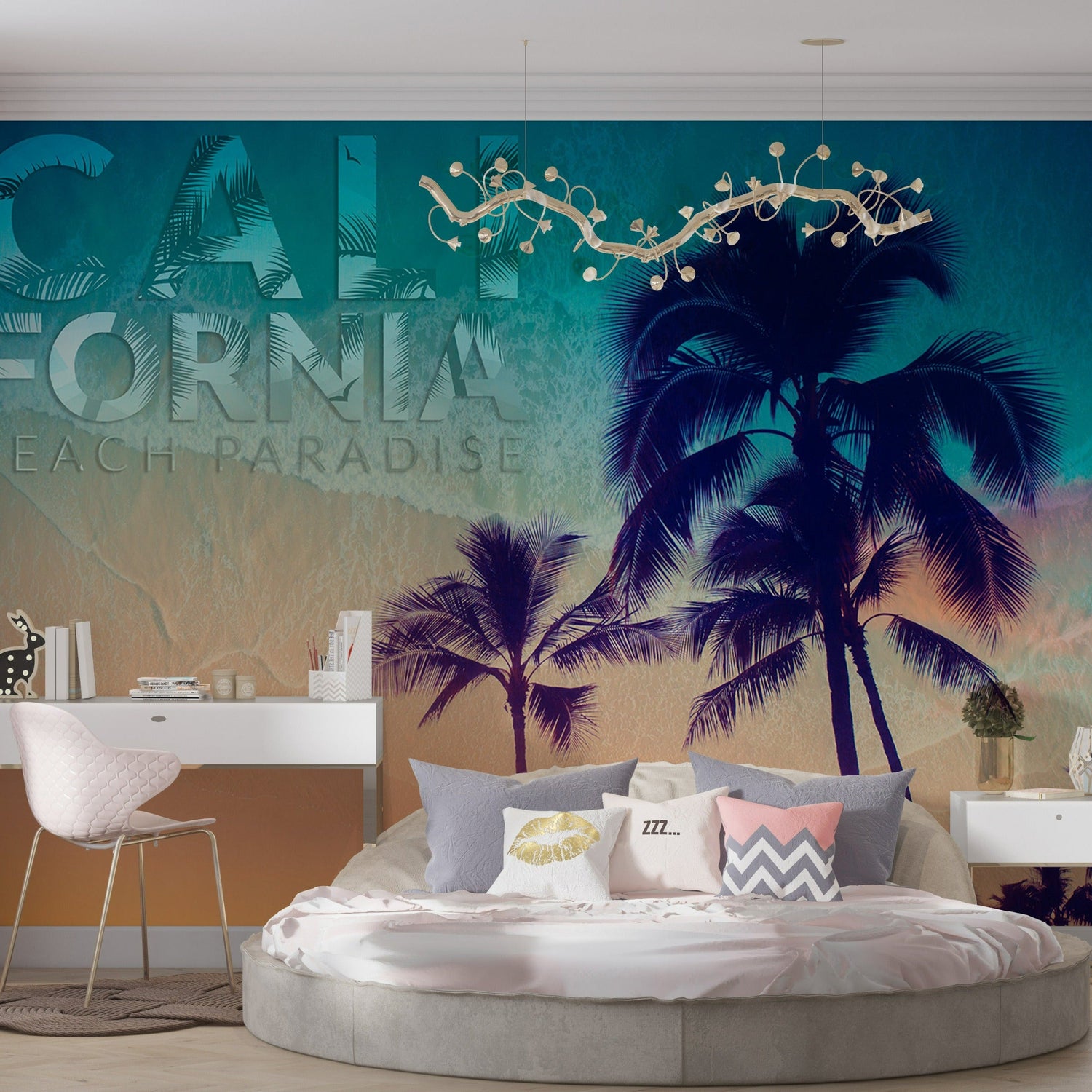 Beach Wallpaper Wall Mural - Tropical California Beach-Tiptophomedecor
