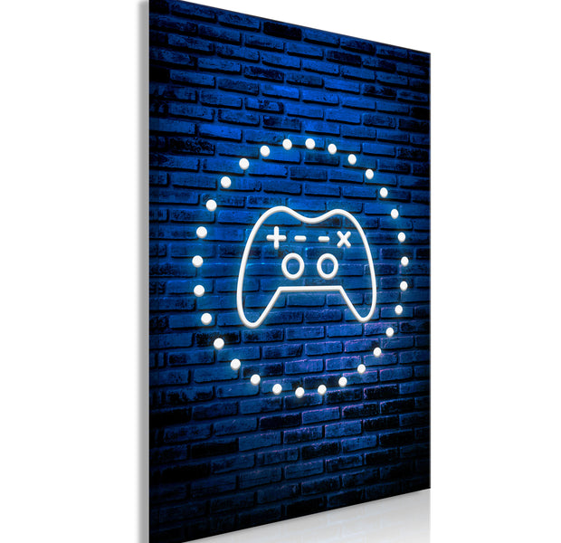 Retro Canvas Wall Art - Neon Gamepad