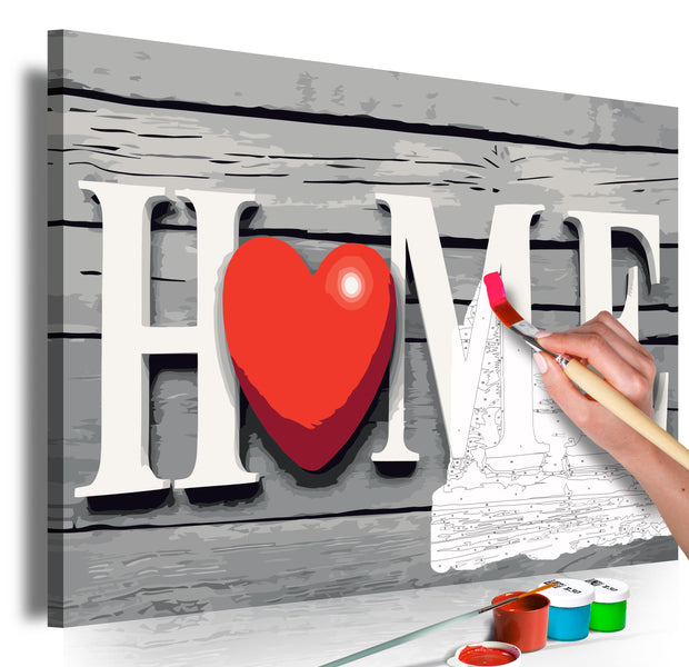 Paint By Numbers Kit - Home with Red Heart